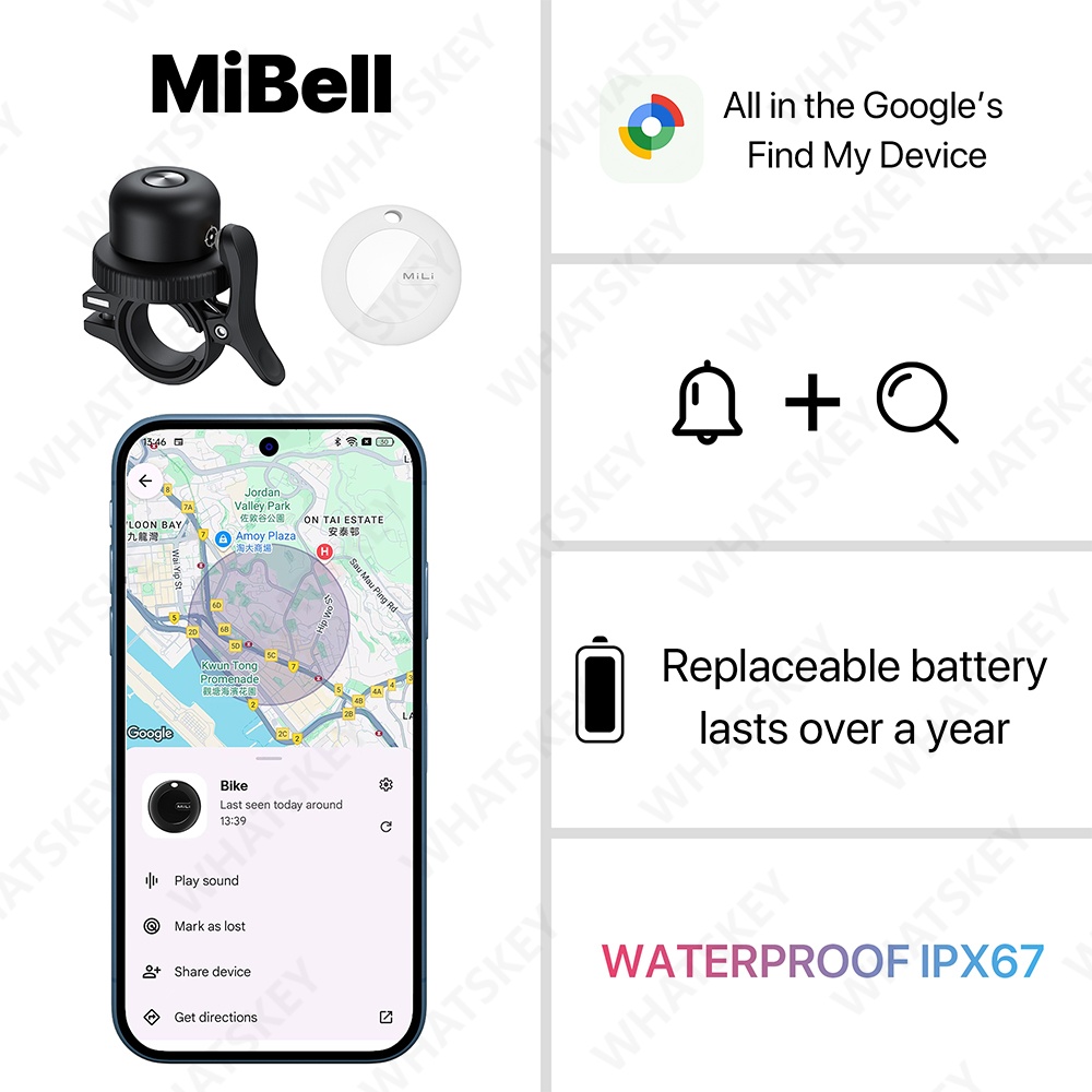 Google Find My Small Bicycle B - Bell Handlebar Ring 评论和价格