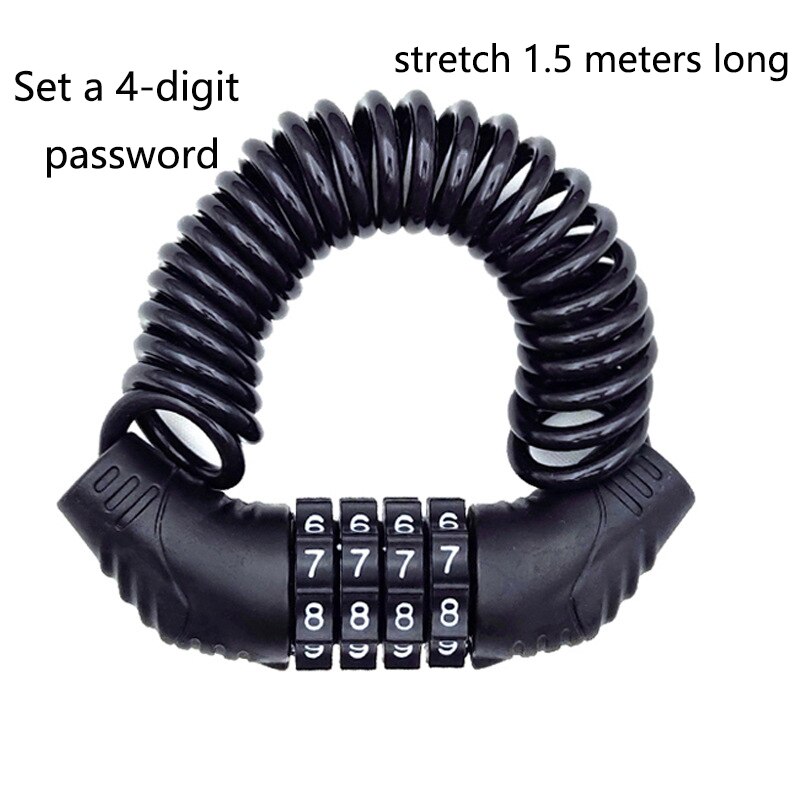 Portable 4-Digit Password Comb - Cable Lock Flexible 评论和价格