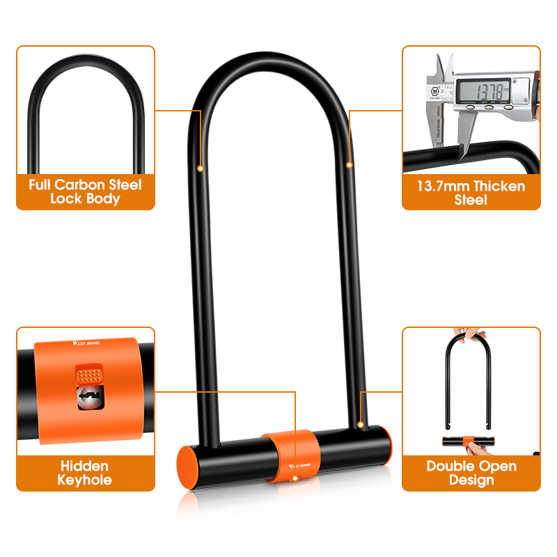 WEST BIKING Double Opening U B - U Lock Heavy Duty 评论和价格