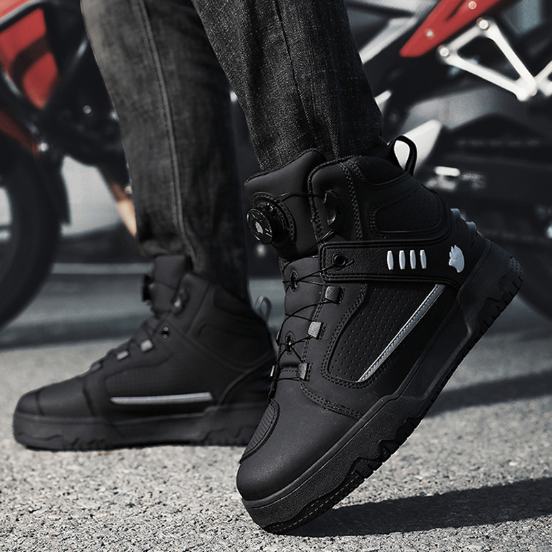 Men Motorcycle Riding Boots Wa - Cycling Commute Shoes 评论和价格